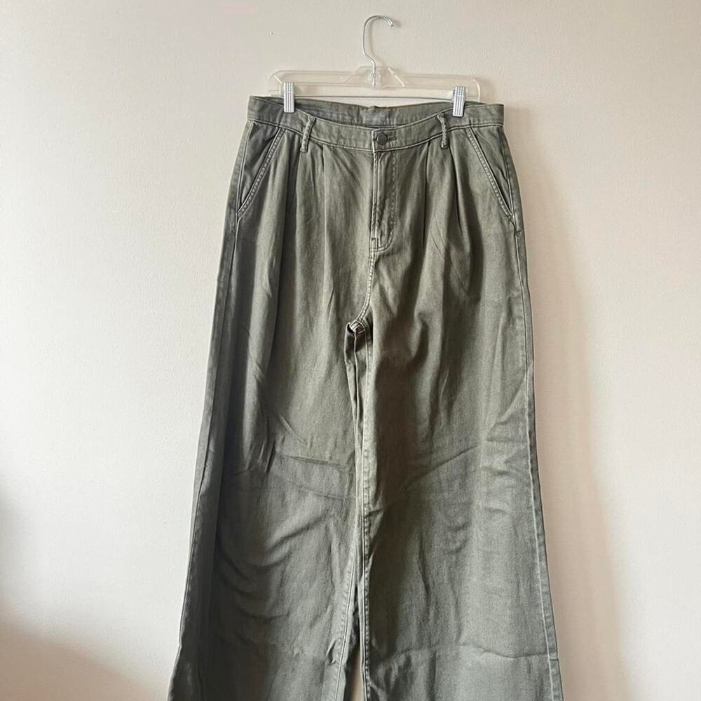 Mens Army Green Wide leg pants